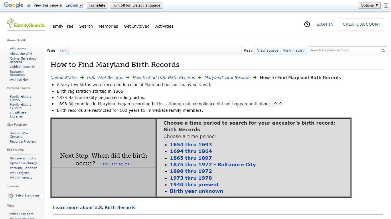 How to Find Maryland Birth Records • FamilySearch