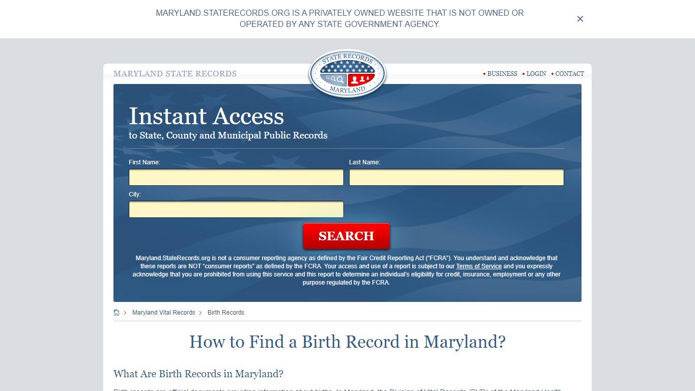 How to Find a Birth Record in Maryland?