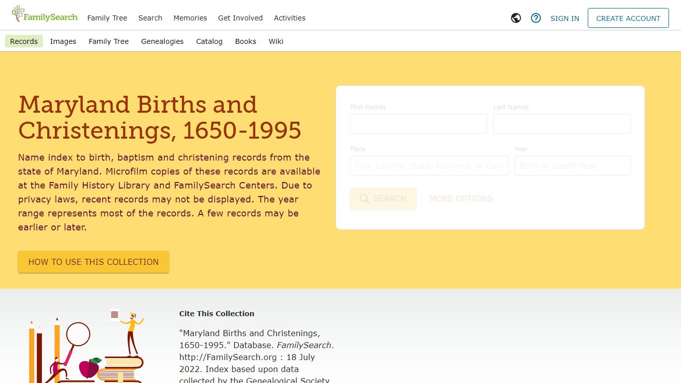 Maryland Births and Christenings, 1650-1995 • FamilySearch